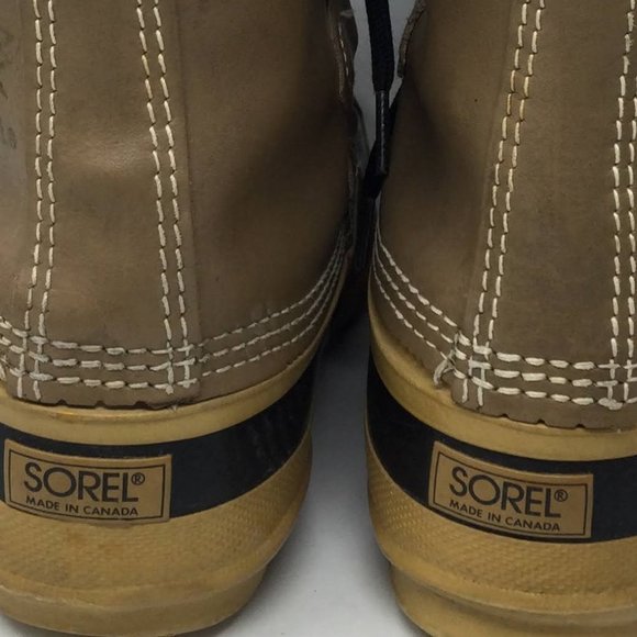 Sorel Mantou Furry Lined Lace Up Waterproof Duck Boots US7 Tan & Black 40 9 - Picture 6 of 12